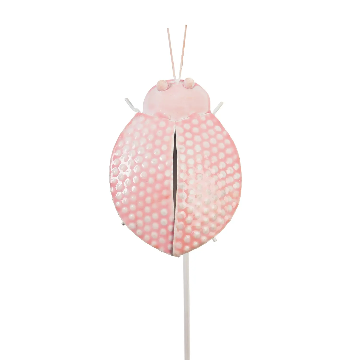 Embossed Enamel Metal Insect Garden Stake, Pink,47m2585