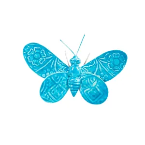 Embossed Enamel Metal Insect Garden Statuary, Blue Monarch,47m2584
