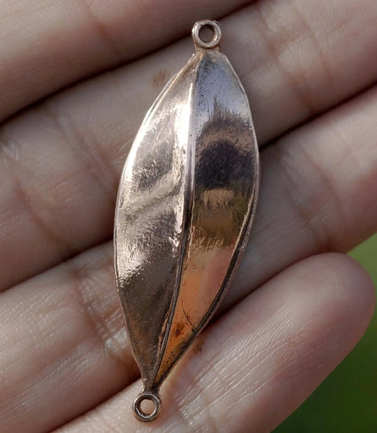 Embossed Leaf Shape 44.2mm x 15mm with Two Holes, Blank Cutout for Enameling Stamping Texturing Variety of Metals,
