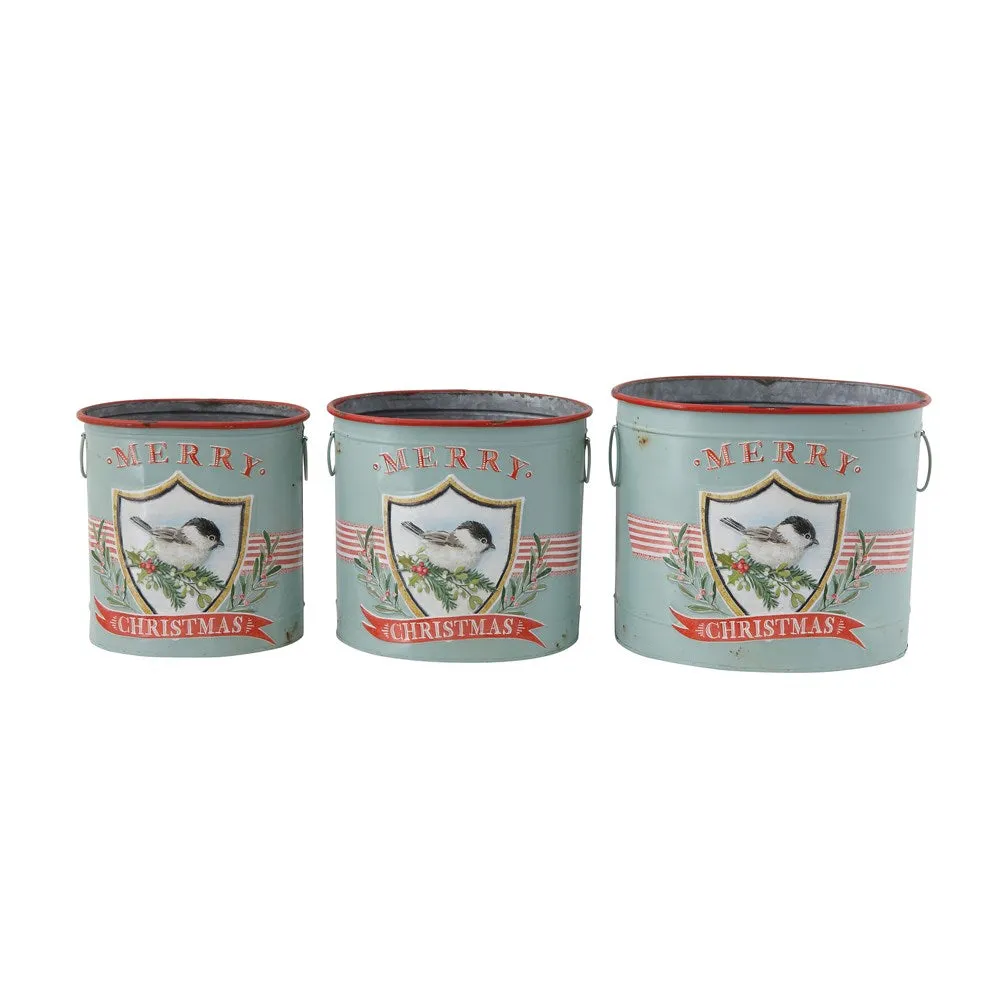 Embossed Metal Buckets