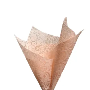 Embossed Non-woven Flower Wrap Love Heart Dusty Pink 80gsm Pack 50 (50x70cm)