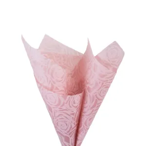 Embossed Non-woven Flower Wrap Rose Dusty Pink 80gsm Pack 50 (50x70cm)
