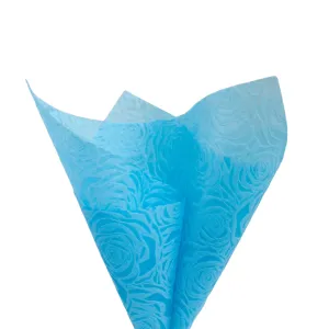 Embossed Non-woven Flower Wrapping Rose Blue 80gsm Pack 50 (50x70cm)