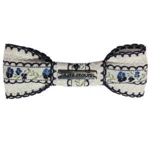 Embroidered Floral Hair Clip / 2 Colors