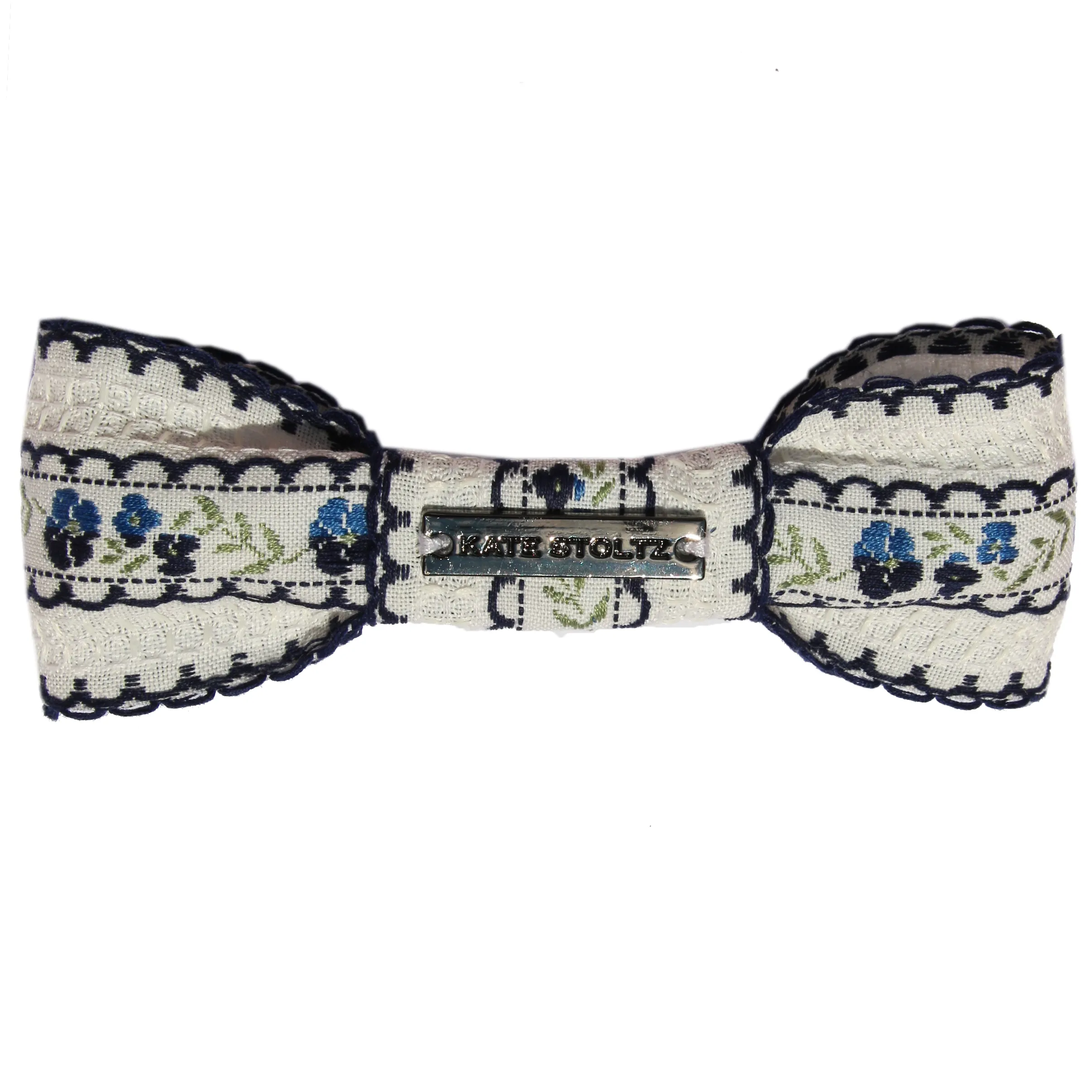 Embroidered Floral Hair Clip / 2 Colors
