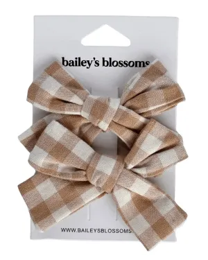 Embroidery Piggie Set - Tan Gingham