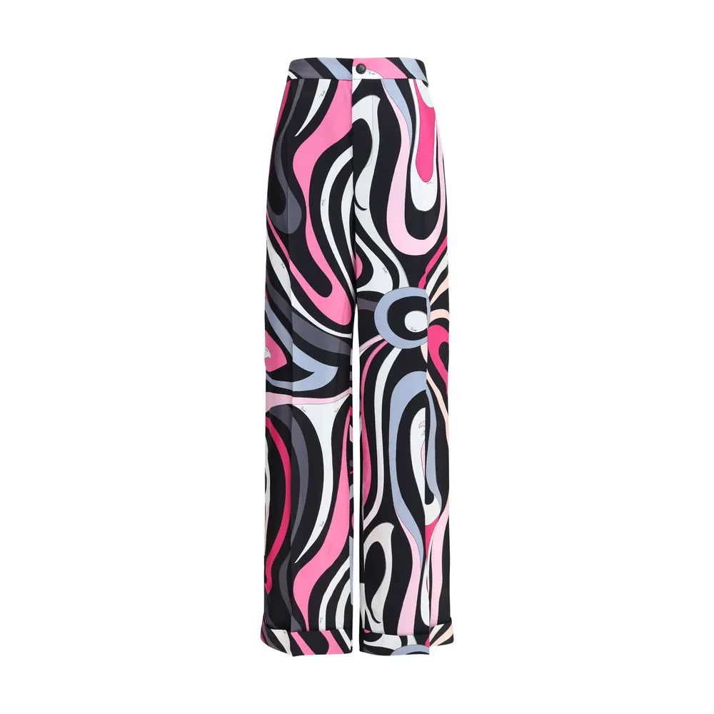 Emilio Pucci Marble print silk Pants