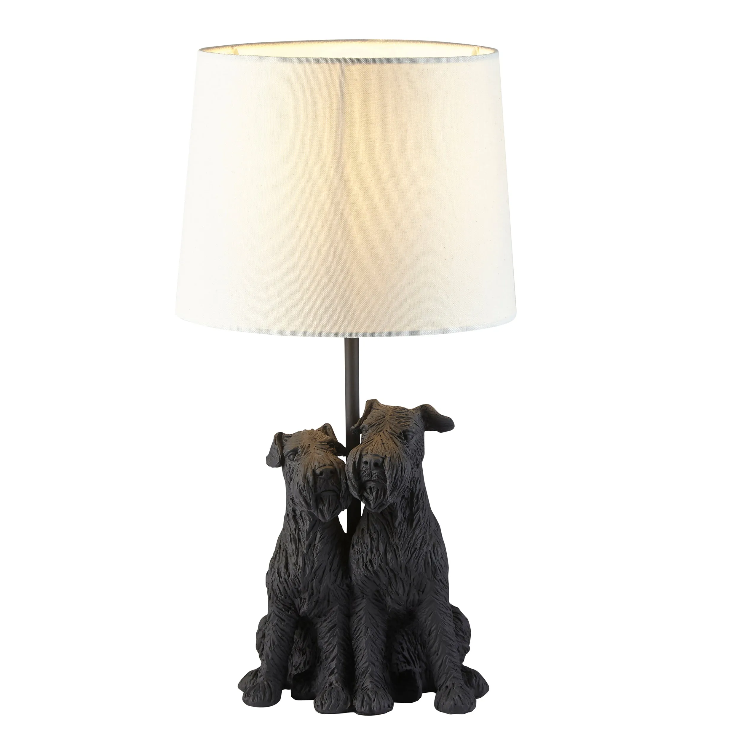 Endon 106794 Westie 1lt Table Matt black & natural linen 7W LED E14 (Required)