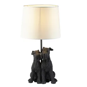 Endon 106794 Westie 1lt Table Matt black & natural linen 7W LED E14 (Required)