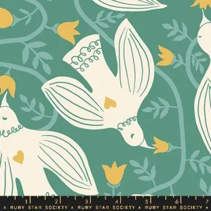 Endpaper Canvas Watercress --- Endpaper by Jen Hewett for Ruby Star Society -- Moda Fabric