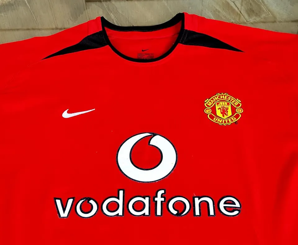 ENGLISH PREMIER MANCHESTER UNITED FC 2002-03 EPL CHAMPION RONALDO 7 HOME JERSEY NIKE SHIRT LARGE   SOLD OUT !