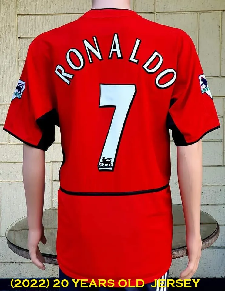 ENGLISH PREMIER MANCHESTER UNITED FC 2002-03 EPL CHAMPION RONALDO 7 HOME JERSEY NIKE SHIRT LARGE   SOLD OUT !