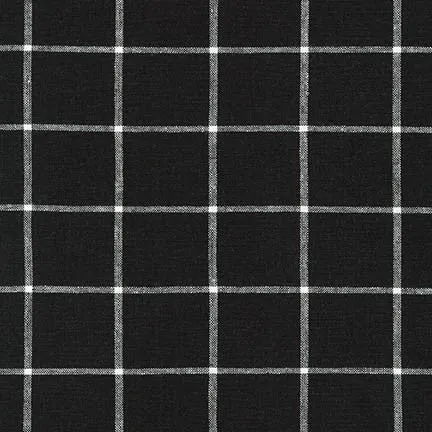 Essex Linen Yarn Dyed in Black Grid  --- Robert Kaufman Fabrics