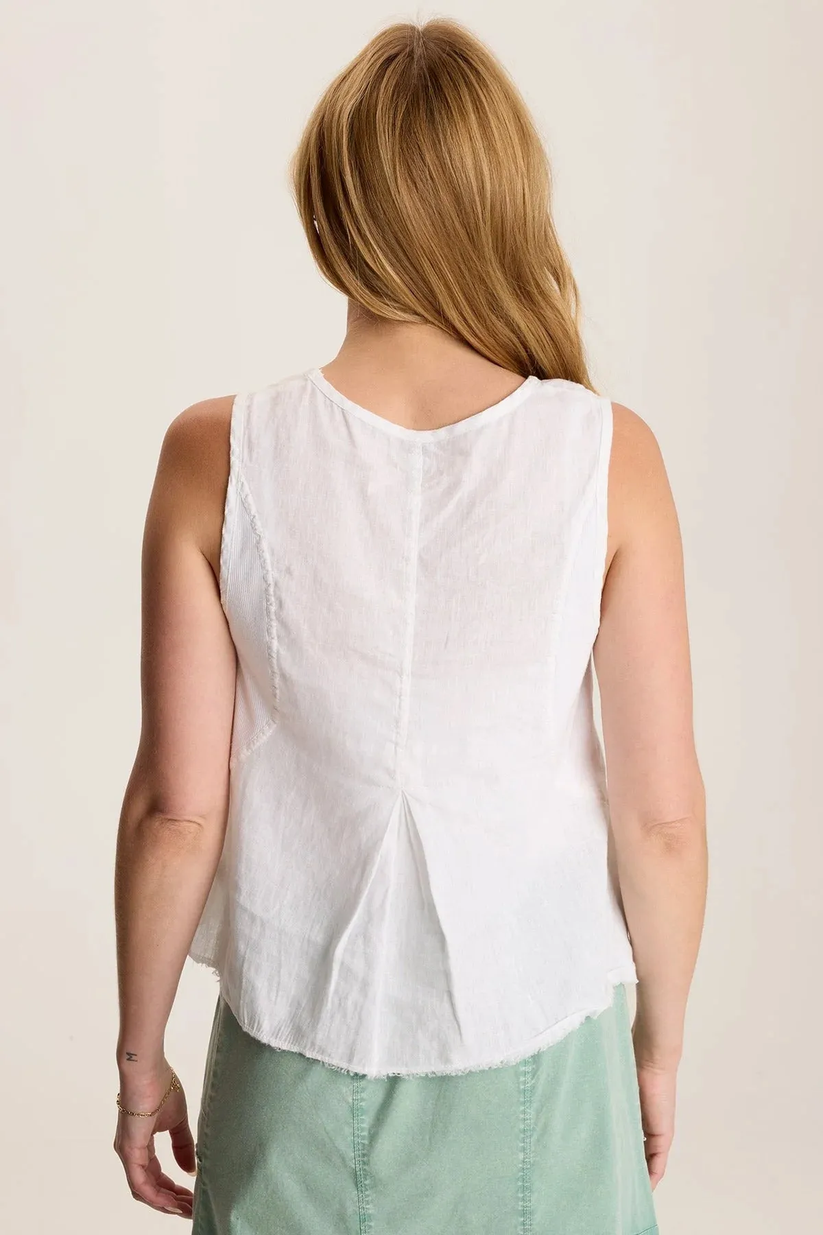 ESTINE LINEN V-NECK TANK TOP