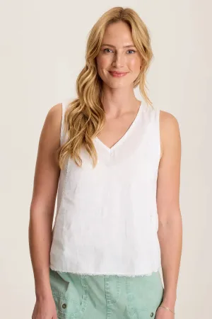 ESTINE LINEN V-NECK TANK TOP