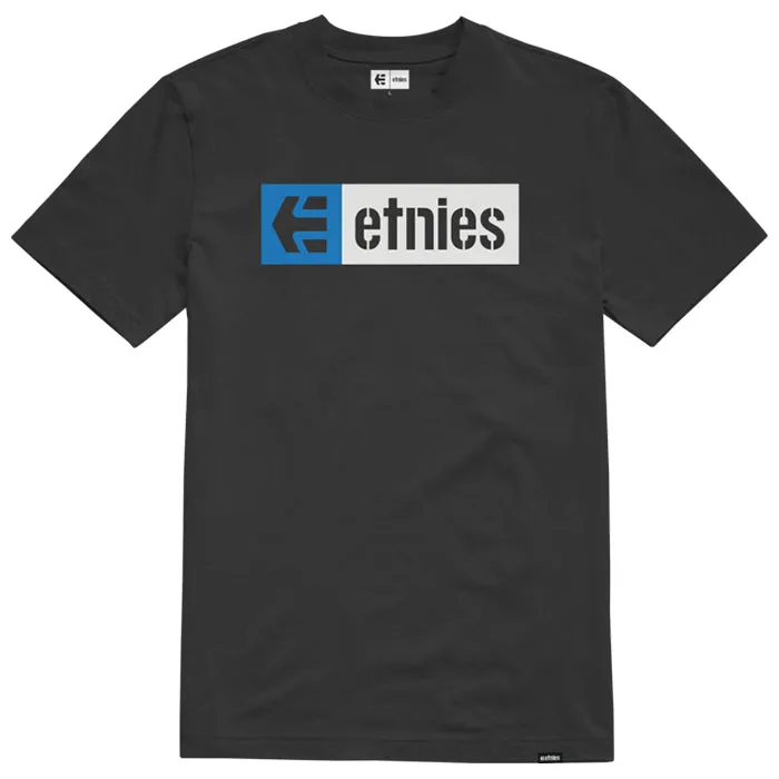 ETNIES NEW BOX SS TEE [BLACK/WHITE] XL