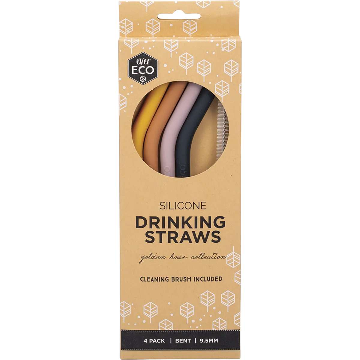 Ever Eco | Silicone Straws Bent Golden Hour 4pk
