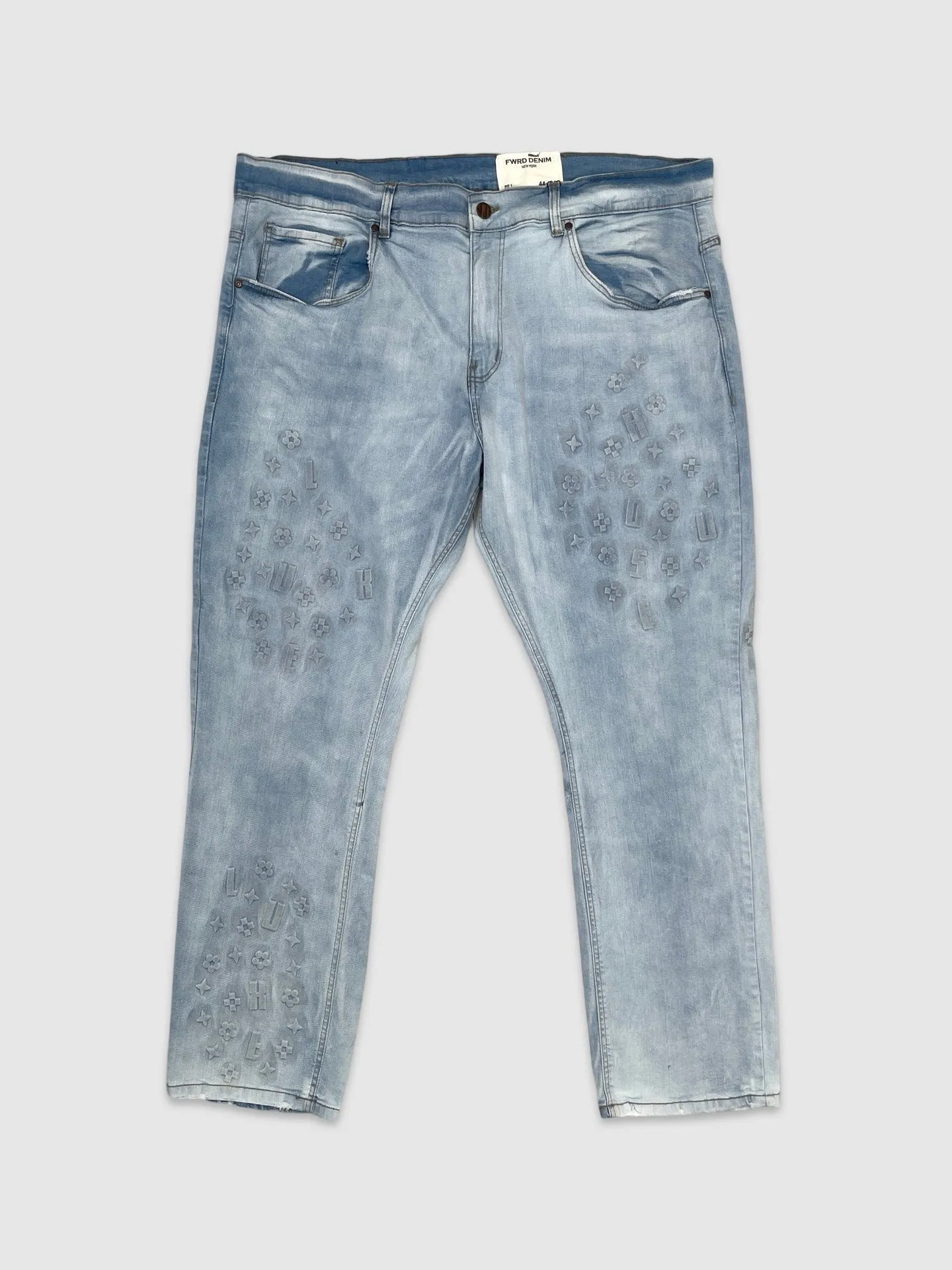 EVO-330096X-B&T Logo Embossed Denim Jeans