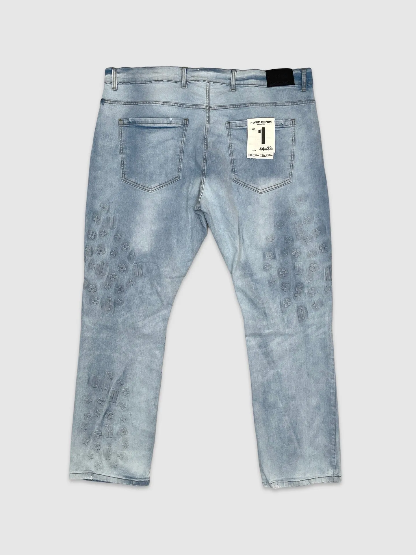EVO-330096X-B&T Logo Embossed Denim Jeans