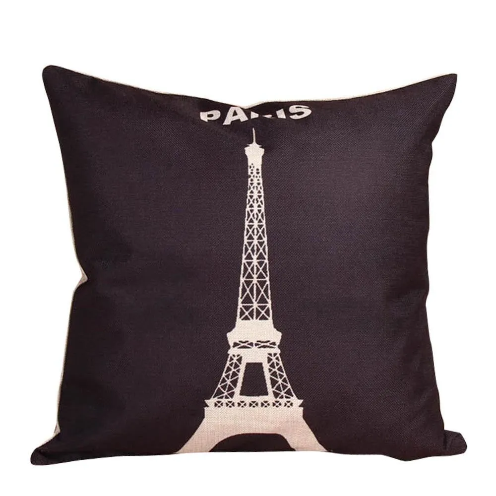 Fashion Letter/ Crown Printed Cushion Cover Cotton Linen Throw Pillow Case Cushion Cover for Home Sofa Car 45*45cm