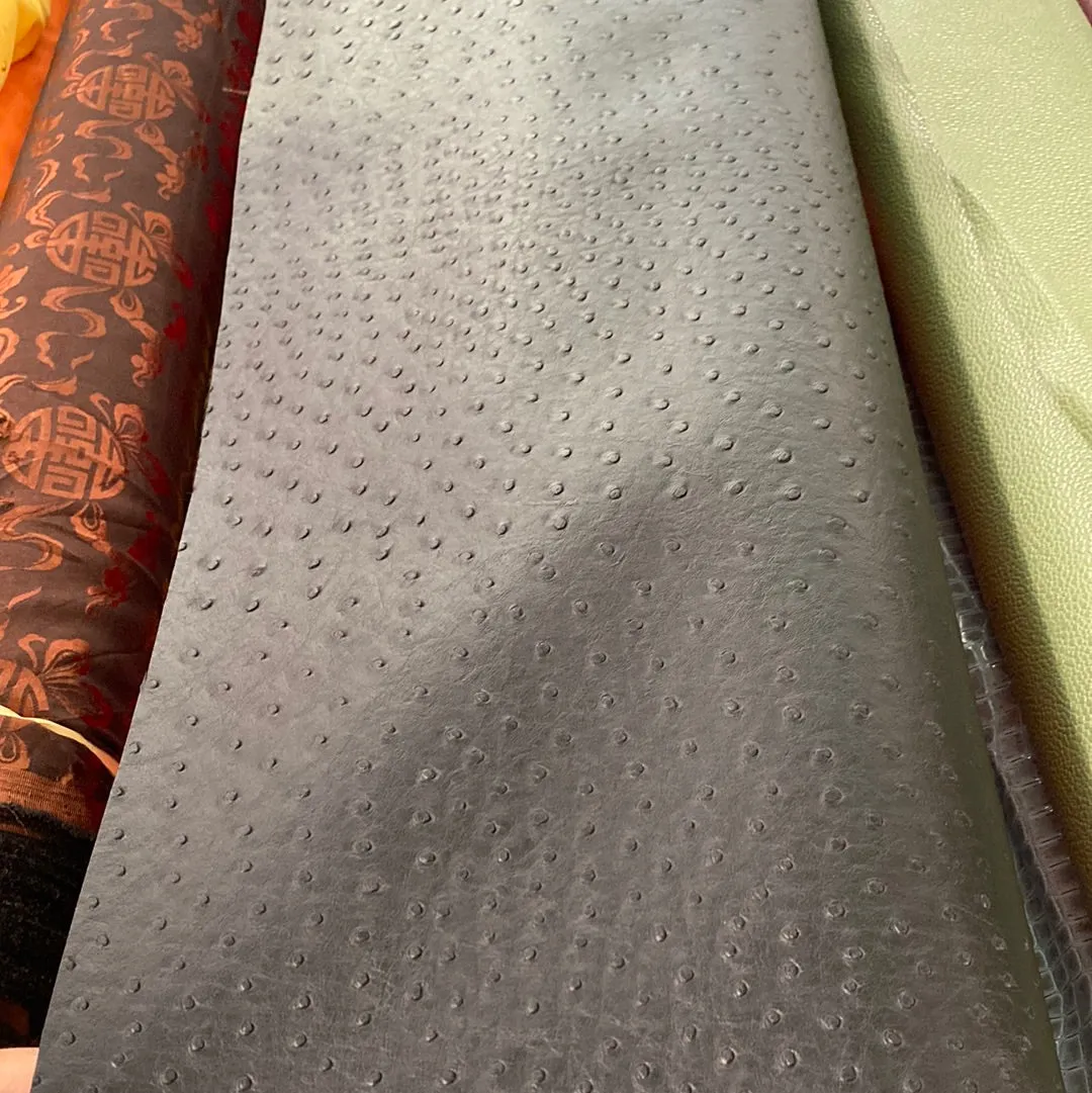 Faux Ostrich Leather - Black