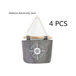 Fellibay Storage Basket Collapsible Linen Storage Bag Wall Hanging Basket Storage Bags Over Door Hanging Organizer Home Closet Wall Door Hanging Bag for Bedroom, Kitchen, Bathroom(4Pack)
