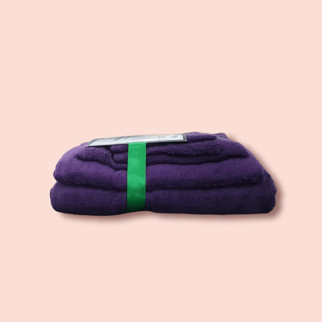 Fine Egyptian Cotton Towels Set 5 Piece Purple