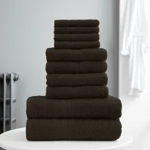 Fine Egyptian Cotton Towels Set 8 Piece Brown