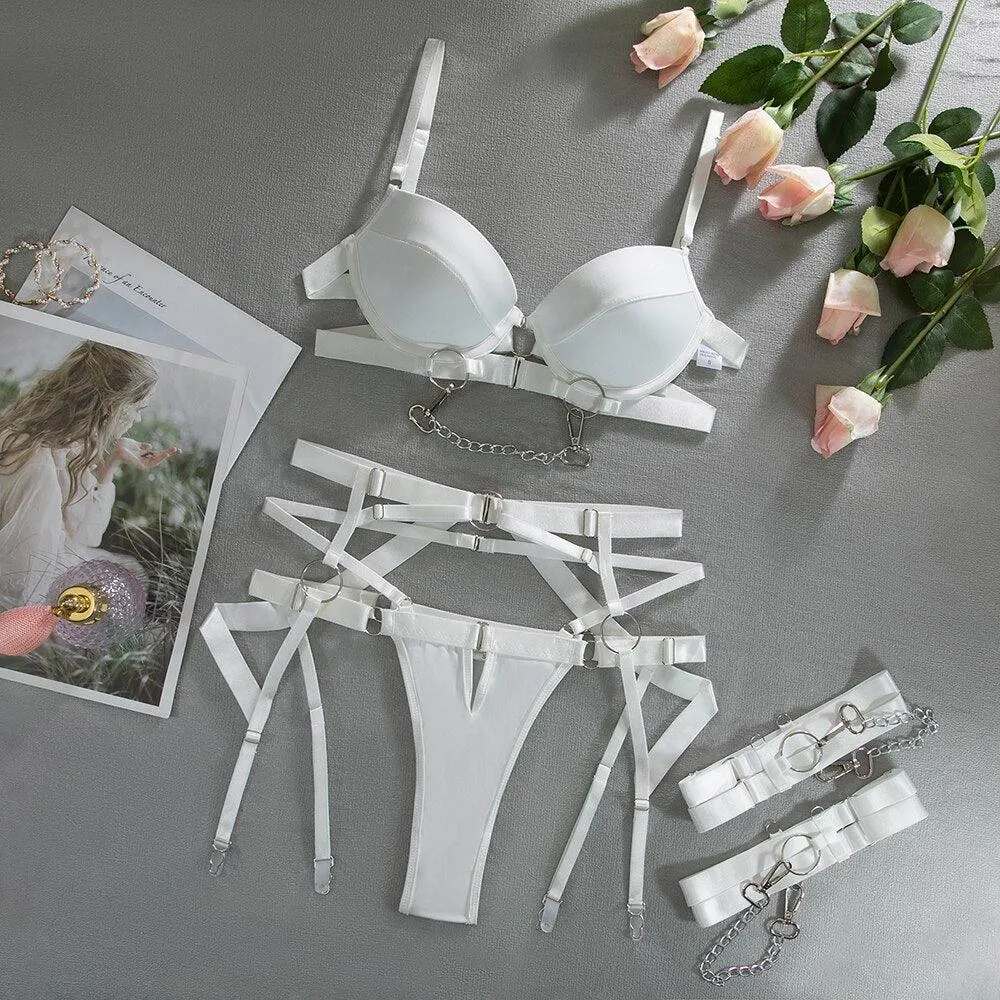 Fine Lingerie Sexy Fancy Underwear 5-Piece Delicate Luxury Set