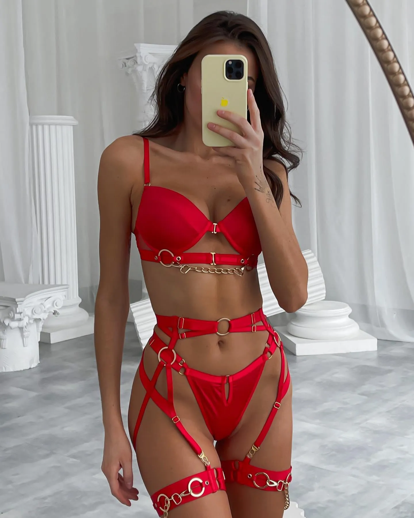 Fine Lingerie Sexy Fancy Underwear 5-Piece Delicate Luxury Set