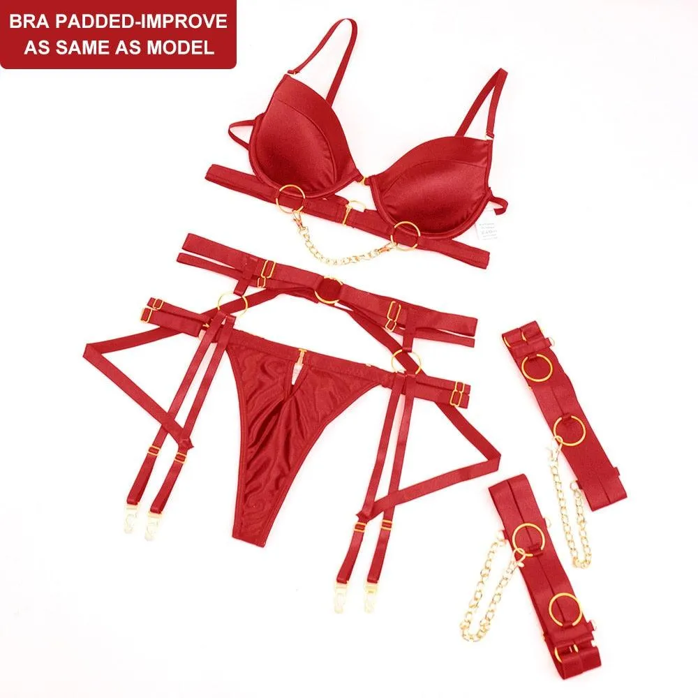 Fine Lingerie Sexy Fancy Underwear 5-Piece Delicate Luxury Set
