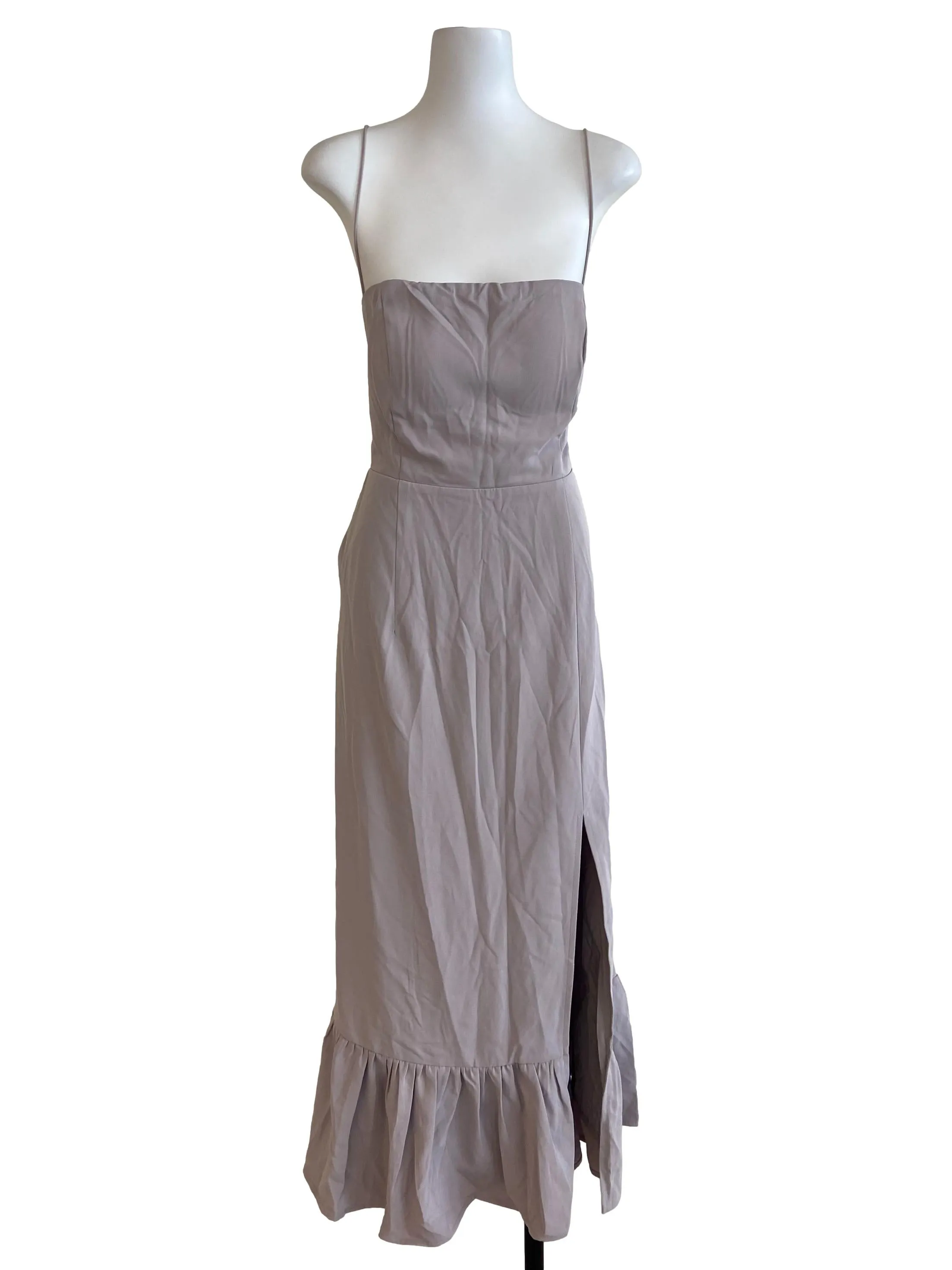 Flamingo Pink Drop Waist Slit Dress