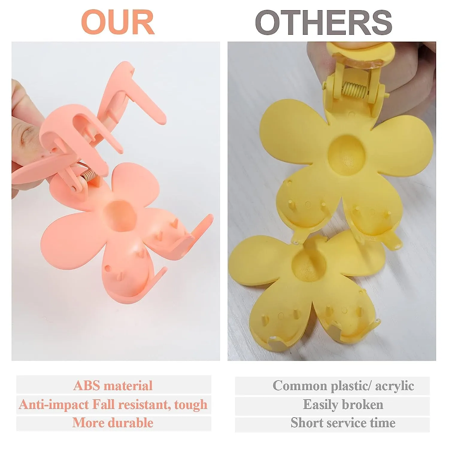 Flower Claw Clip 7 PCS Claw Clips, Hair Clips for Women Non Slip, Claw Clips for Thick Hair Women Girls Gifts, 7 Colors