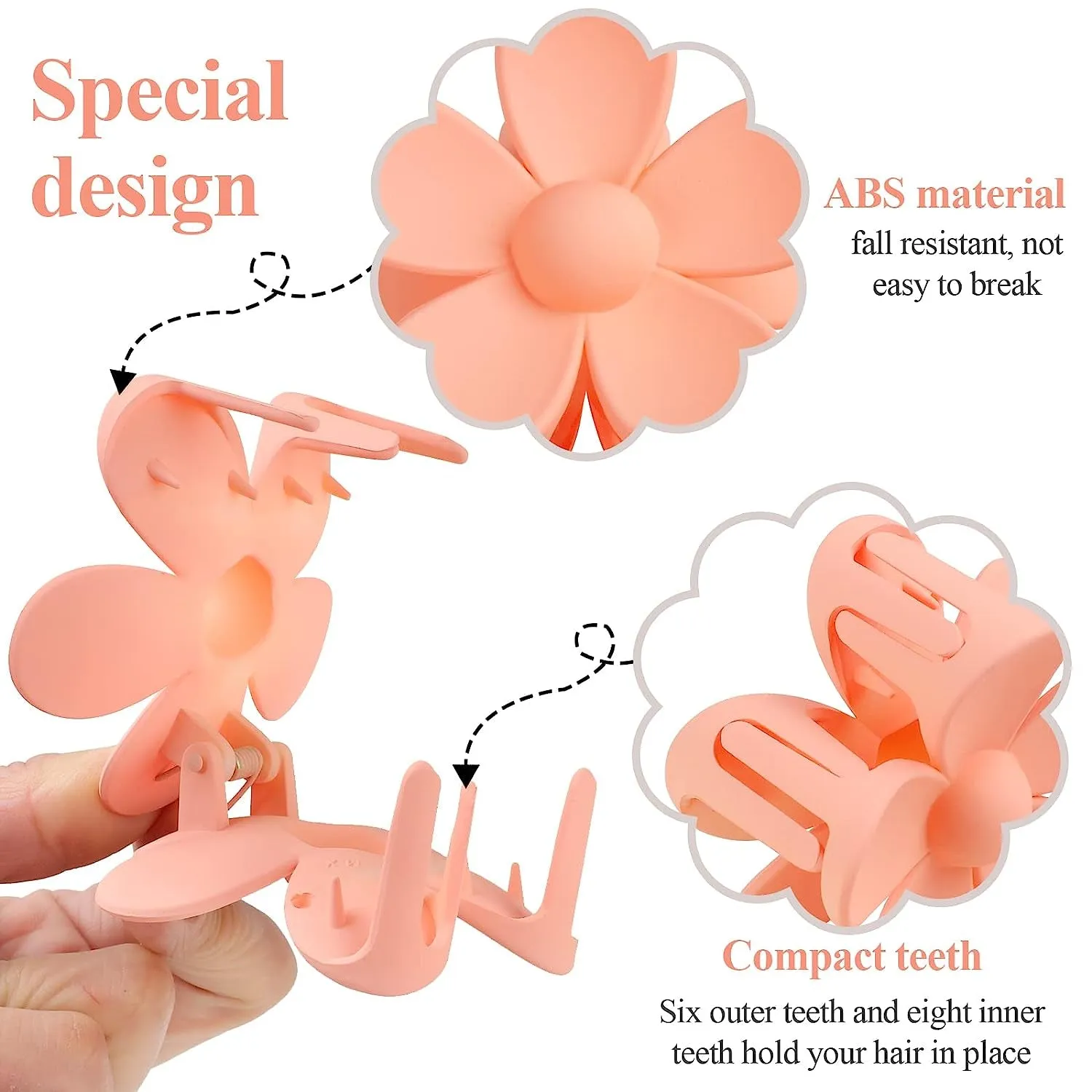 Flower Claw Clip 7 PCS Claw Clips, Hair Clips for Women Non Slip, Claw Clips for Thick Hair Women Girls Gifts, 7 Colors