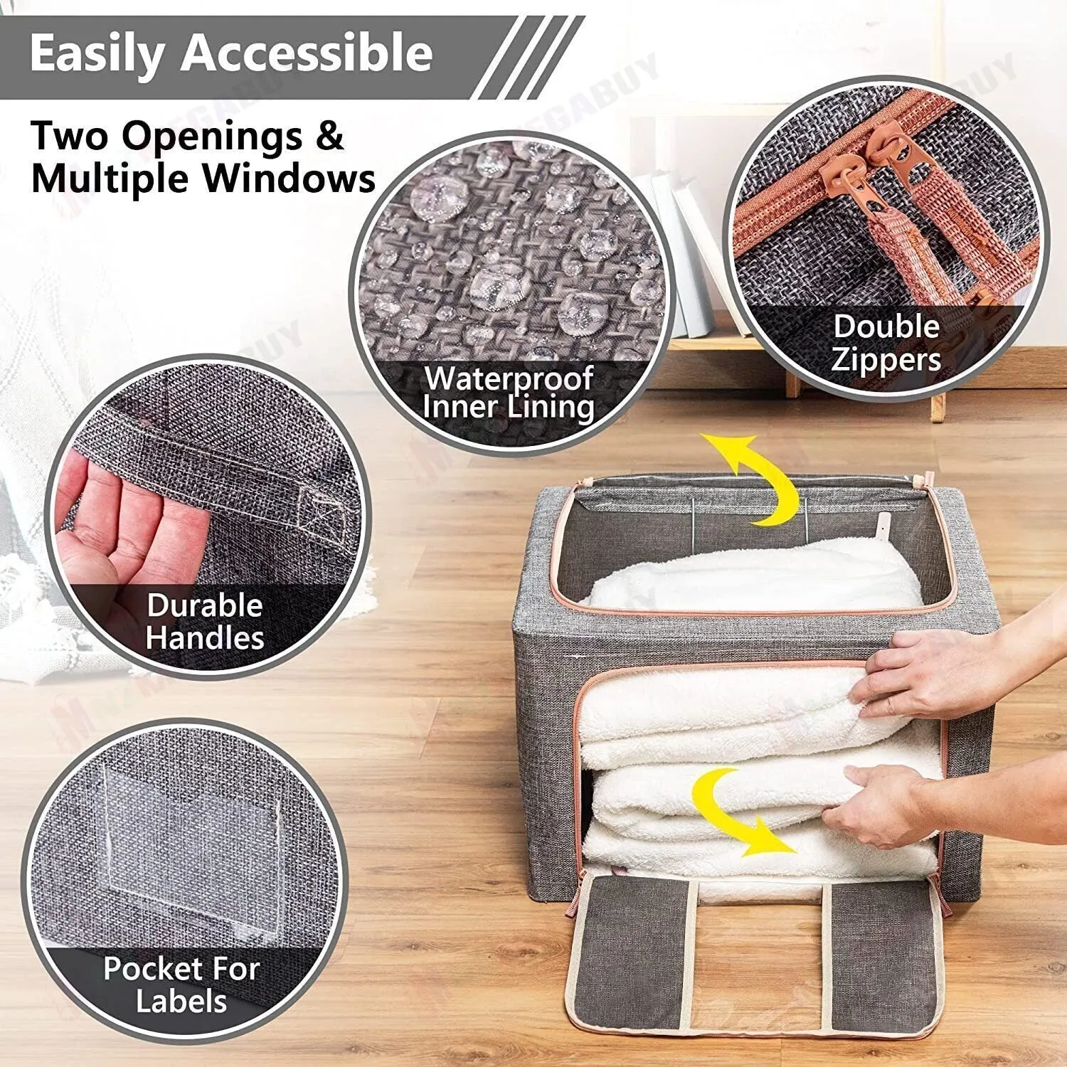 Foldable Storage Box Steel Frame * 2 Sizes
