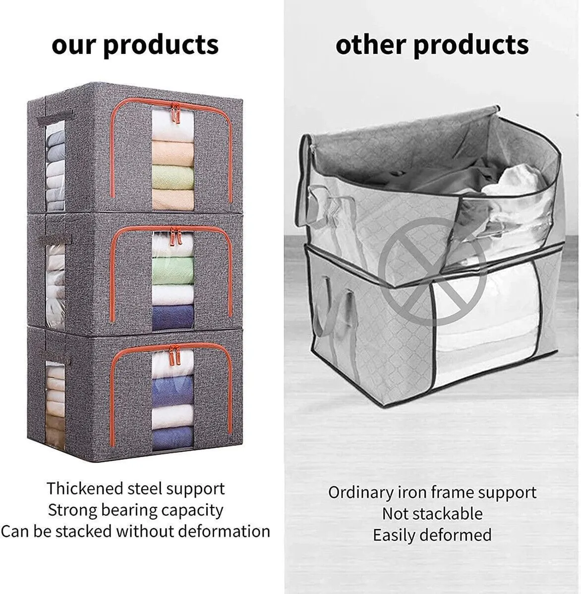 Foldable Storage Box Steel Frame * 2 Sizes