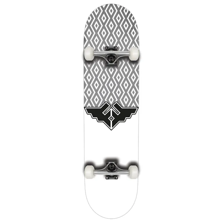 Fracture Skateboards Wings V5 Grey Complete Skateboard 8.25"