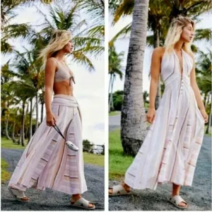 Free People Unforgettable Convertible Stripe Skirt Dress Size M EUC