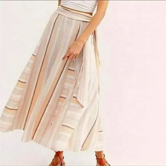 Free People Unforgettable Convertible Stripe Skirt Dress Size M EUC