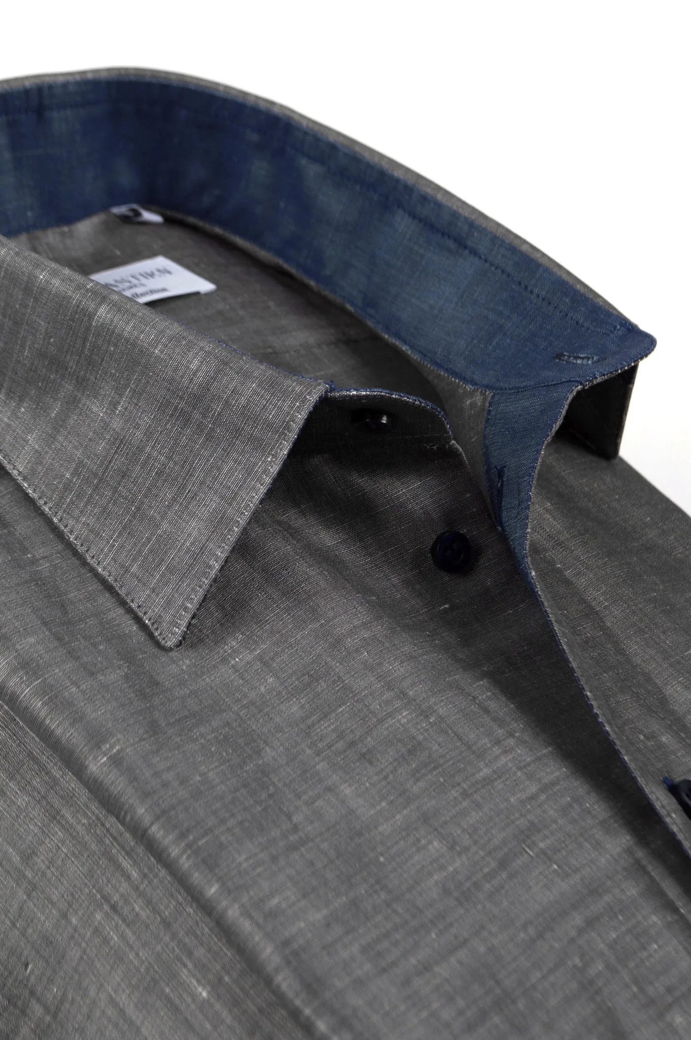 Gary Shirt Cotton Linen - Dark Grey