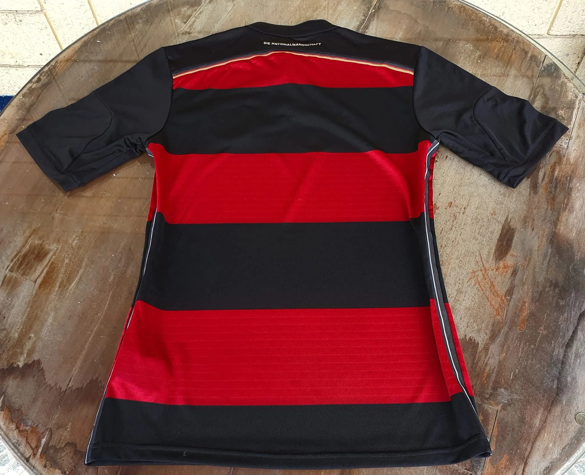 GERMANY 2014 WORLD CUP CHAMPION 4TH TITLE IN BRAZIL AWAY JERSEY ADIDAS CLIMACOOL SHIRT TRIKOT MEMORABILIA SMALL  SOLD OUT!!!