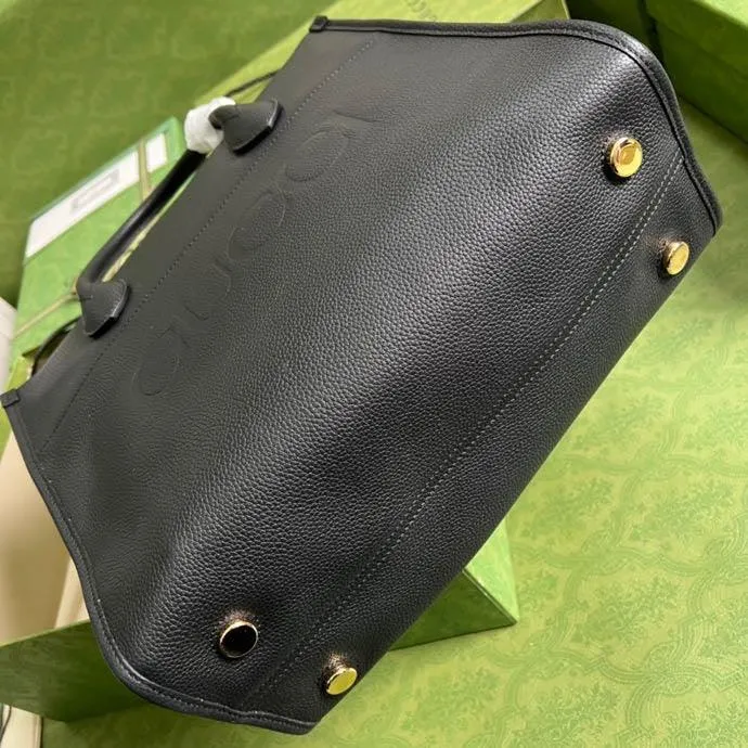 gg Small tote With gg Logo Black For Women 12.4in/31.5cm gg 674822 0E8IG 1000