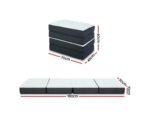 Giselle Bedding Portable Mattress Folding Foldable Foam Floor Bed Tri Fold 180cm