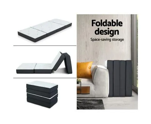 Giselle Bedding Portable Mattress Folding Foldable Foam Floor Bed Tri Fold 180cm