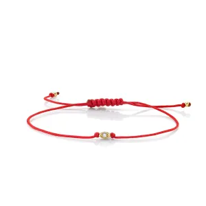 Gold & Diamond Tiny Marquise Eye Cord Bracelet