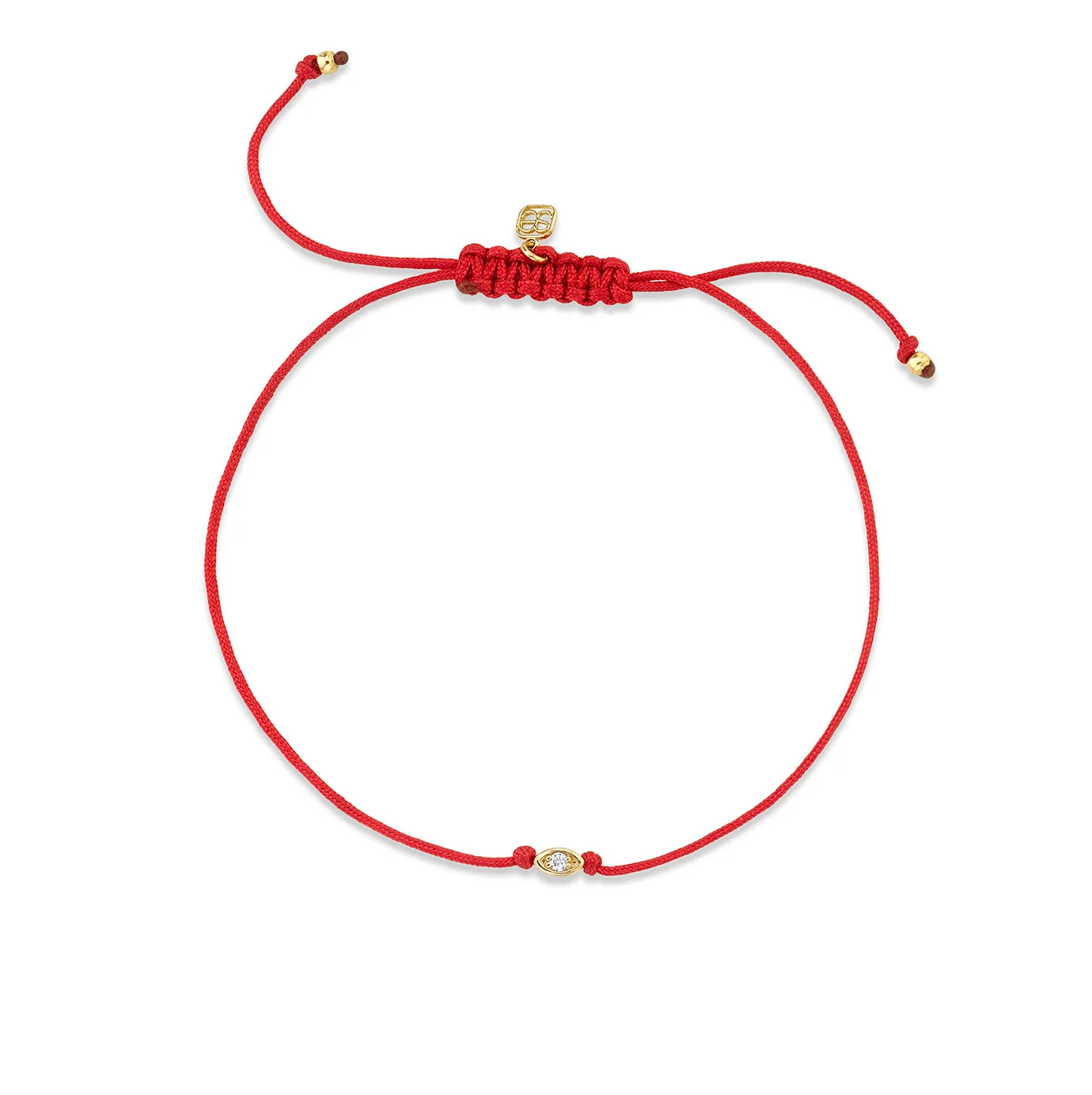Gold & Diamond Tiny Marquise Eye Cord Bracelet