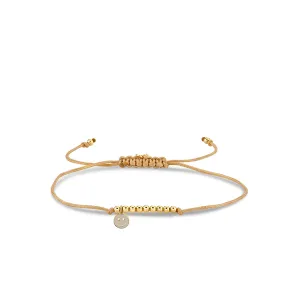 Gold & Enamel Happy Face Cord Bracelet