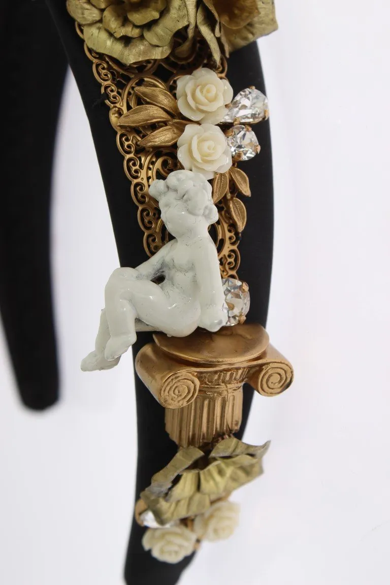 Gold Brass Roses Crystal Sicily ANGEL Tiara Headband