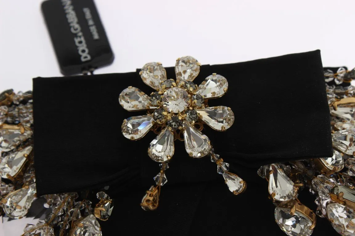 Gold Brass Sicily Baroque Clear Crystals Hair Clip