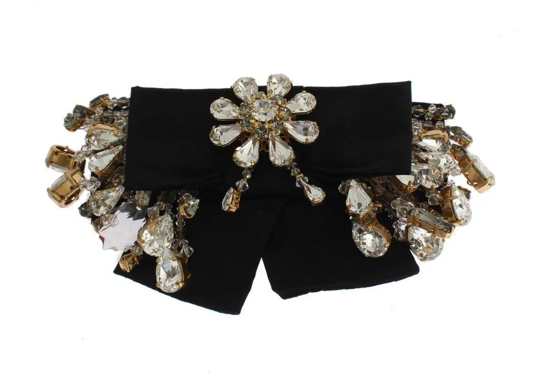 Gold Brass Sicily Baroque Clear Crystals Hair Clip